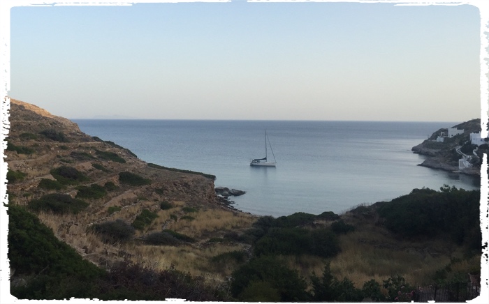 Beautiful dry landscapes and anchorages in Cyclades were surprisingly not crowded