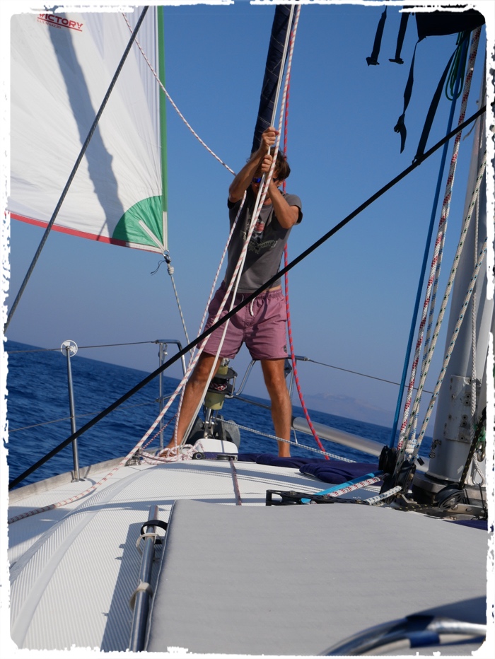 Catching the last breeze with gennaker towards Sardinia